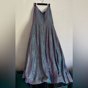 Color Shifting Glitter Purple Blue Dress with Pockets 24